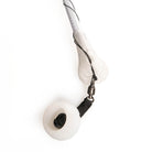 White allium wand, close up with handle and string