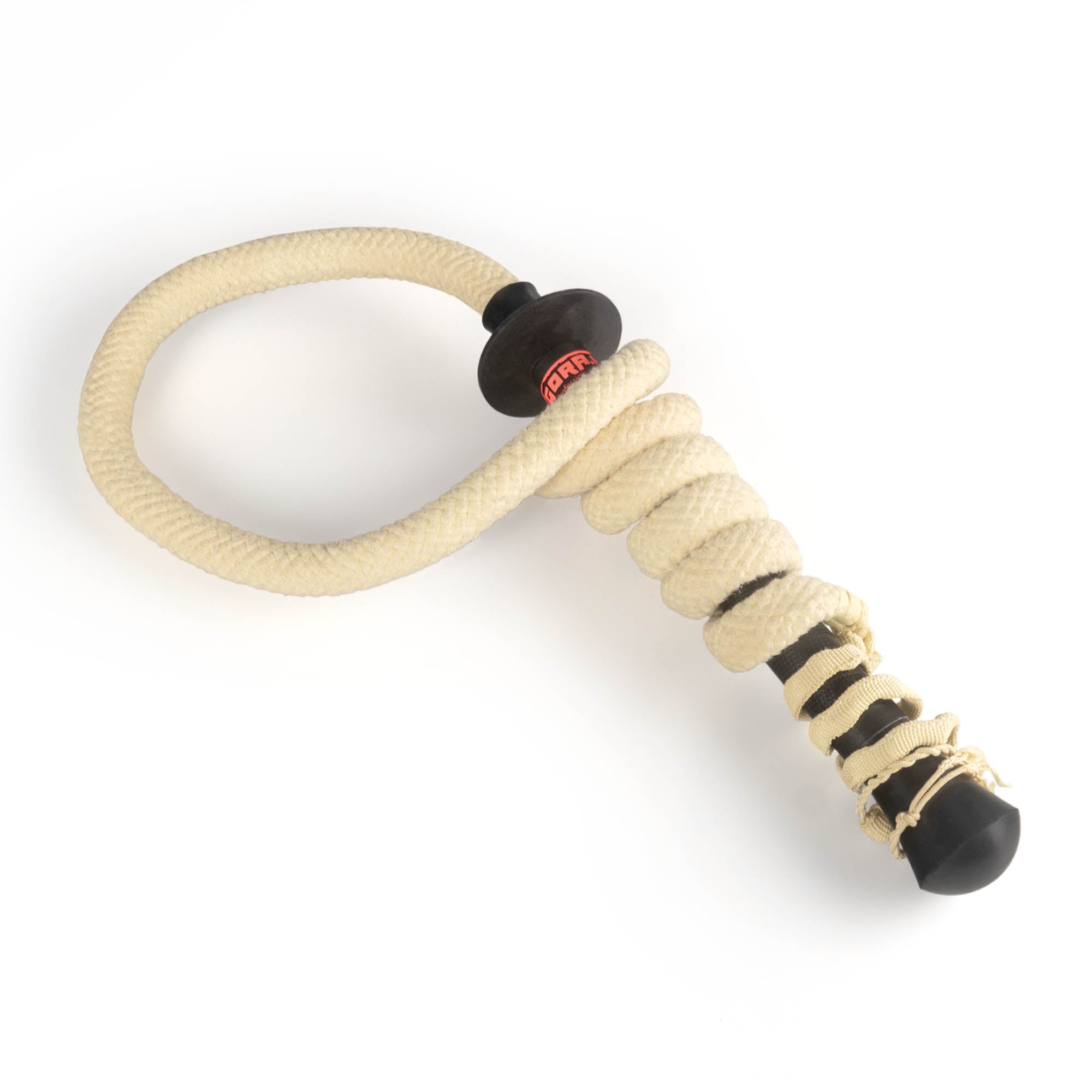 Gora fire whip wrapped around handle