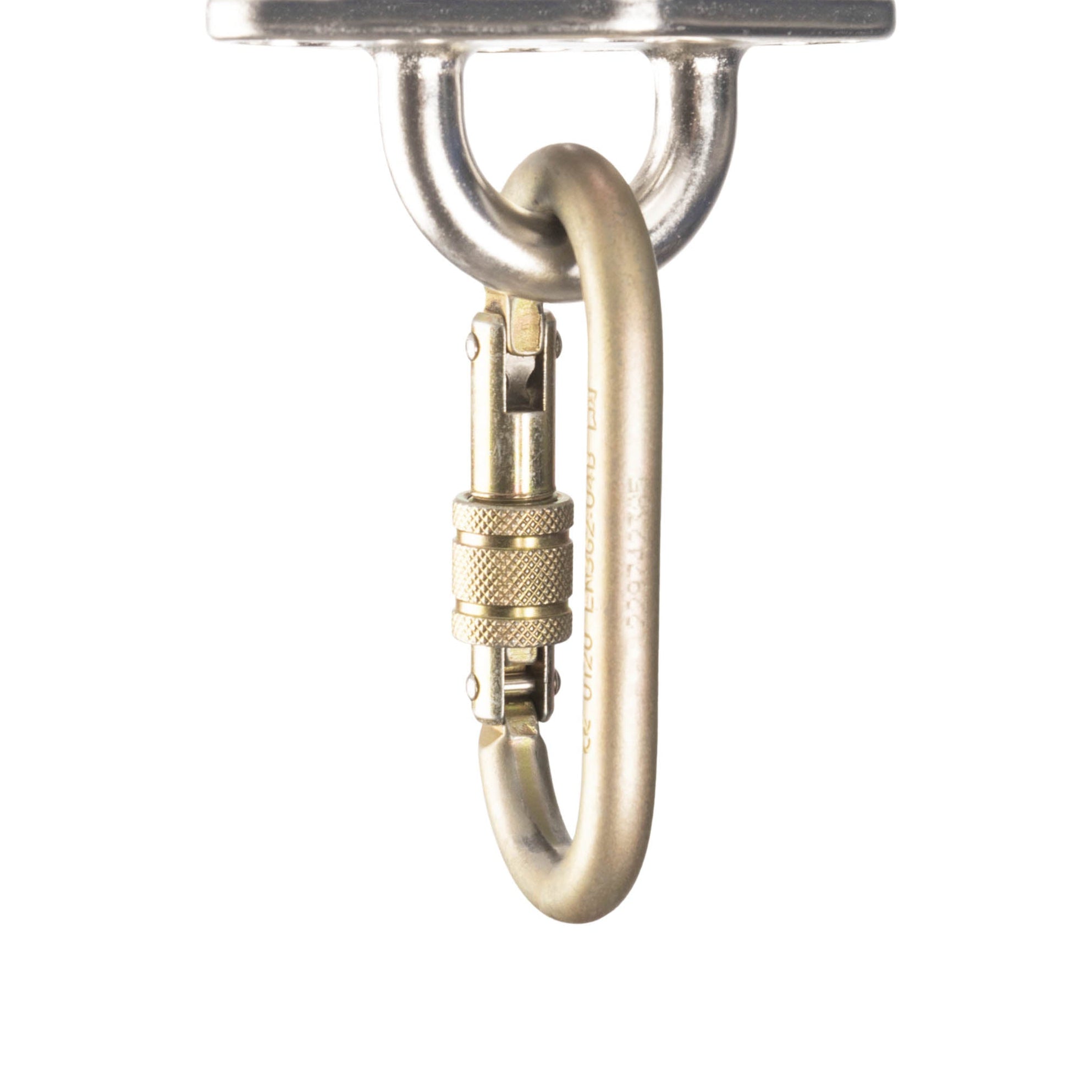Harken diamond anchor point rigged with carabiner attached