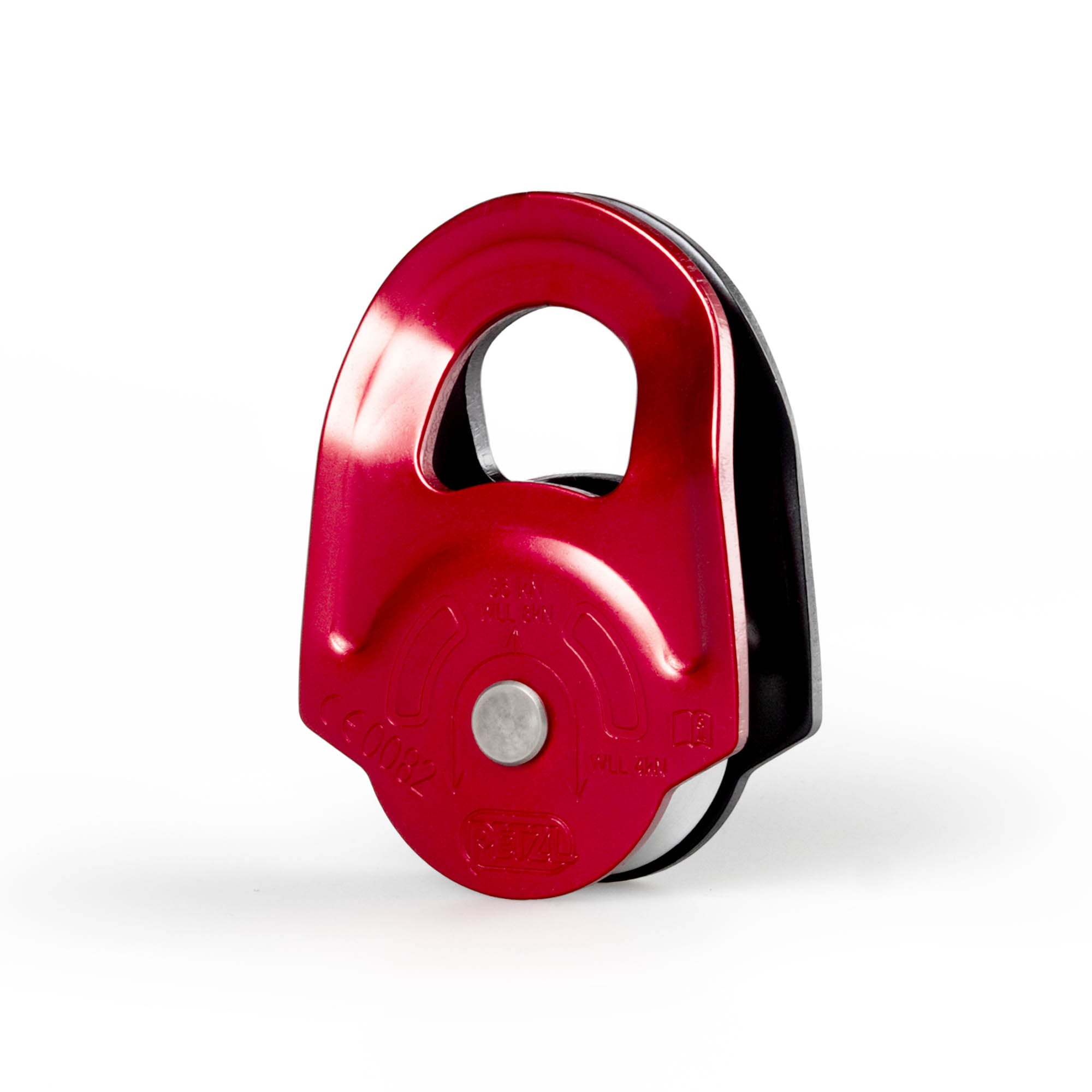 Petzl pulley rescue in red / black at angle
