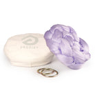 Lilac Aerial Sling resting on eco bag with O-rings laying in front