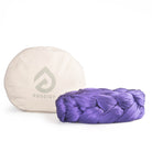 Purple aerial silk in front of eco bag