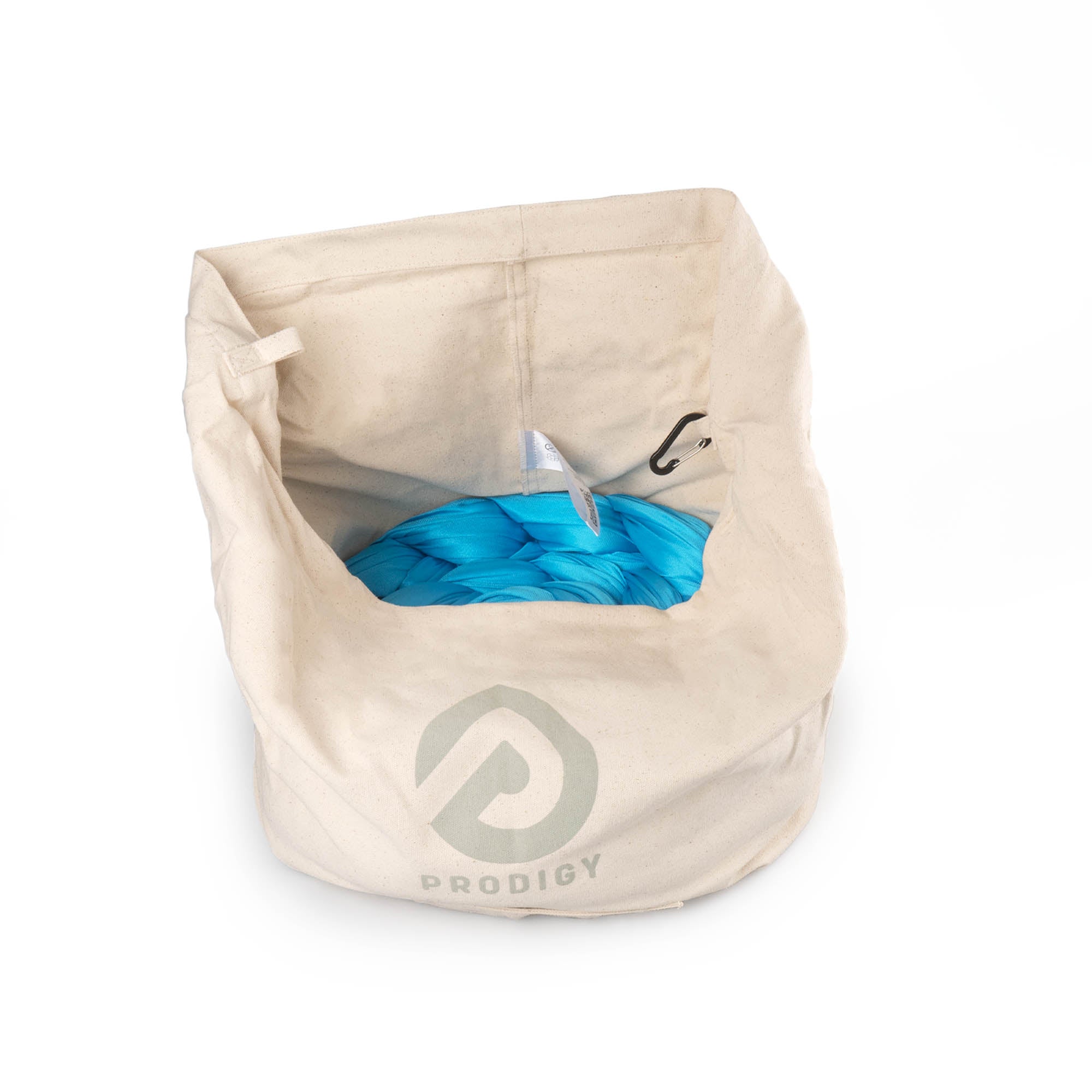Turquoise aerial silk in eco bag