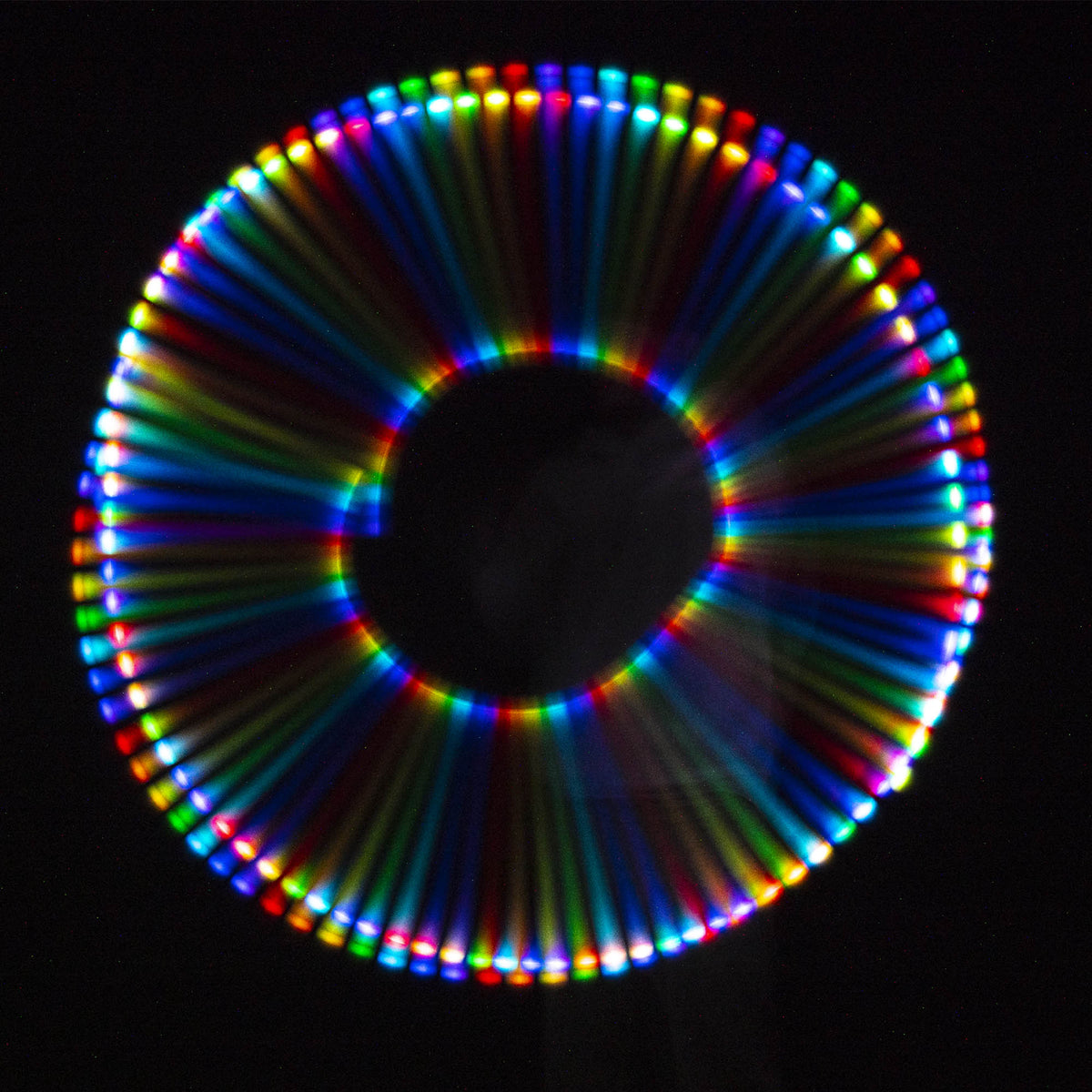 Multicoloured light trail