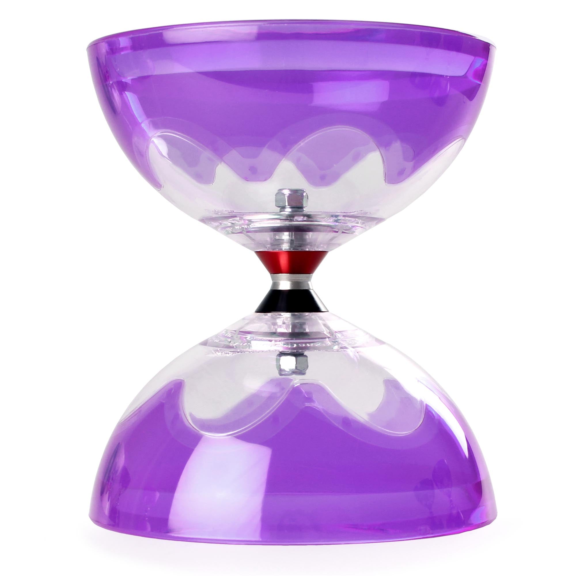 Front view of purple hyperspin diabolo