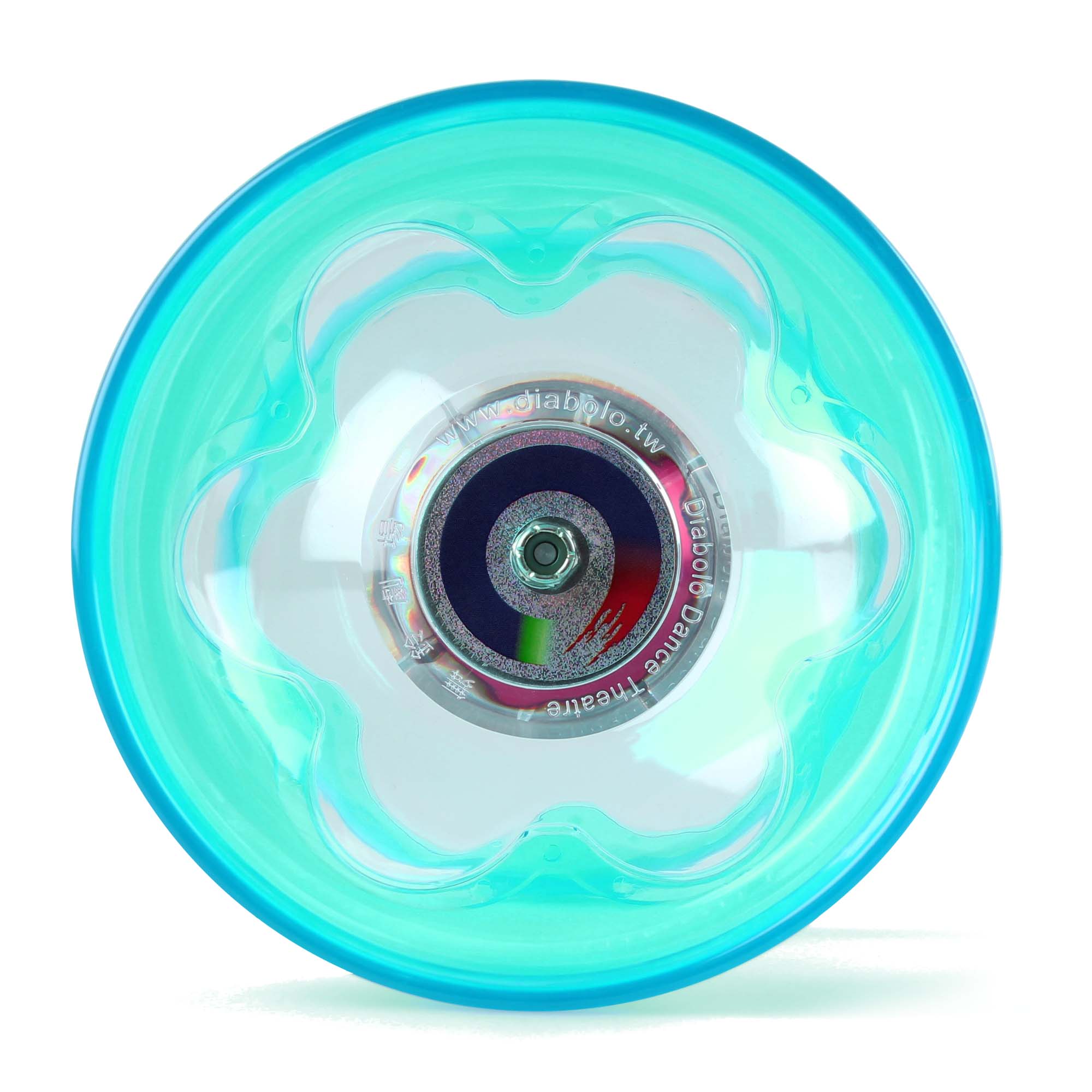 Top view of Turquoise hyperspin diabolo