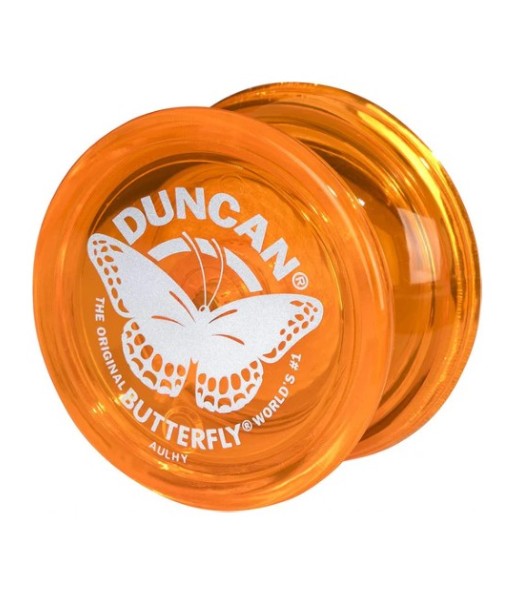 Orange Duncan Butterfly yo-yo on a white background