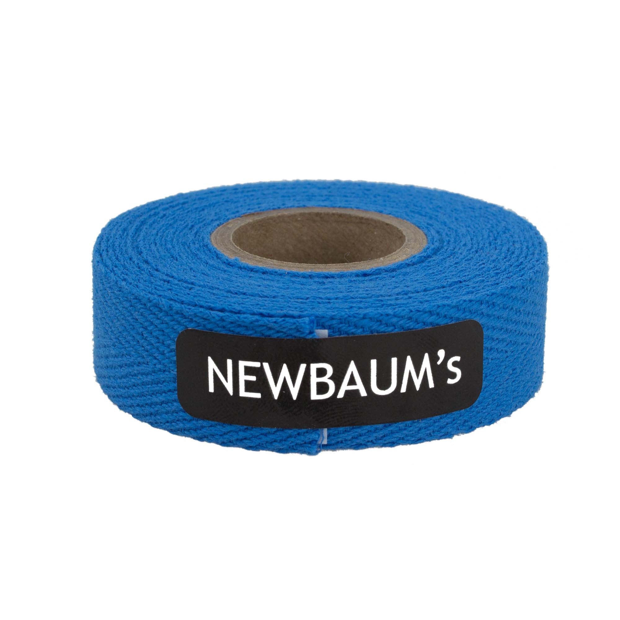 Roll of blue tape with 'NEWBAUM's' label on a white background