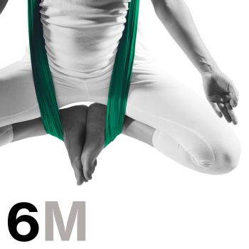 Firetoys 6m Aerial Yoga Hammock - Medium stretch fabric, 2.8m wide, tied onto O-rings