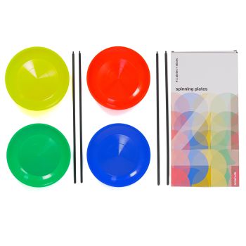 Status Spinning Plate Set of 4 - Mixed colours - 4 plates + sticks